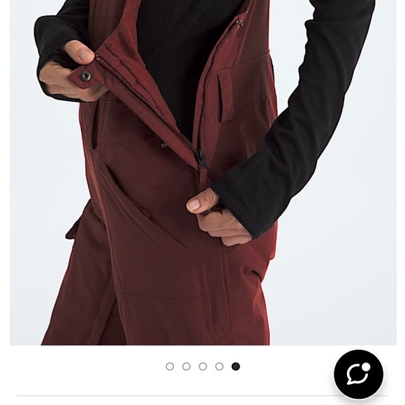 The North Face Maroon Snow Bib Overalls - Picture 4 of 5